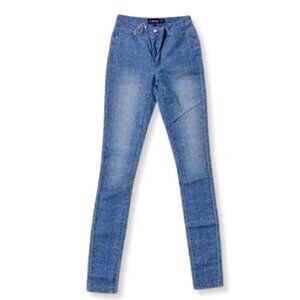 Long Tall Sally's Women's Skinny Jean Geometric Denim Coastal 90's Cowgirl Style